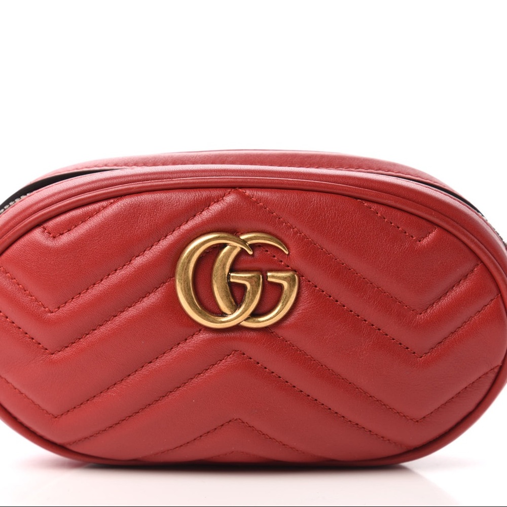 Gucci marmont 2.0 matelasse belt bag red size 75